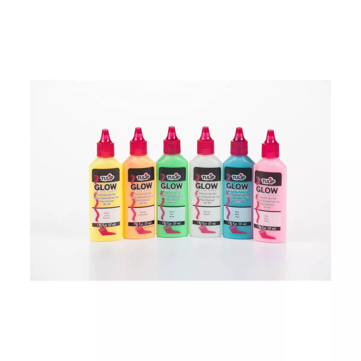 Tulip 6ct 1.25 fl oz Dimensional Fabric Paint - Glow in the Dark