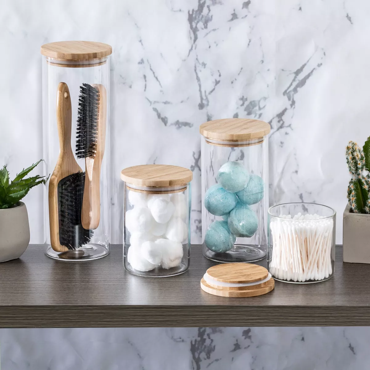 Honey-Can-Do Bamboo Jar Storage Set 4-pc.