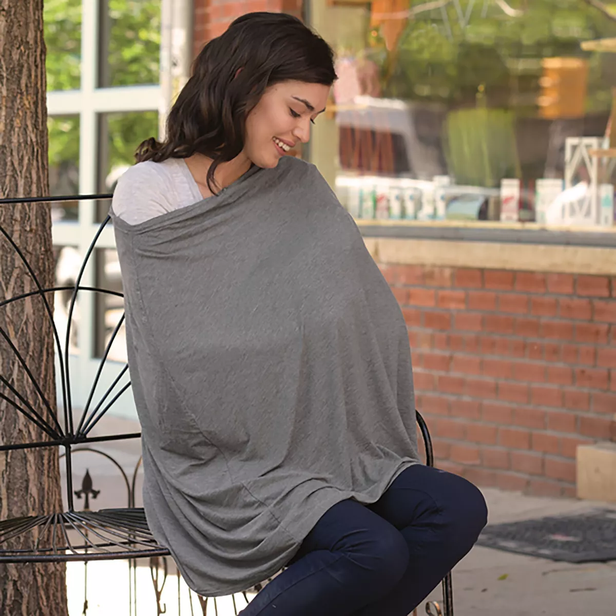 GO By Goldbug 5-in-1 Multi Use Cover And Nursing Scarf - Gray