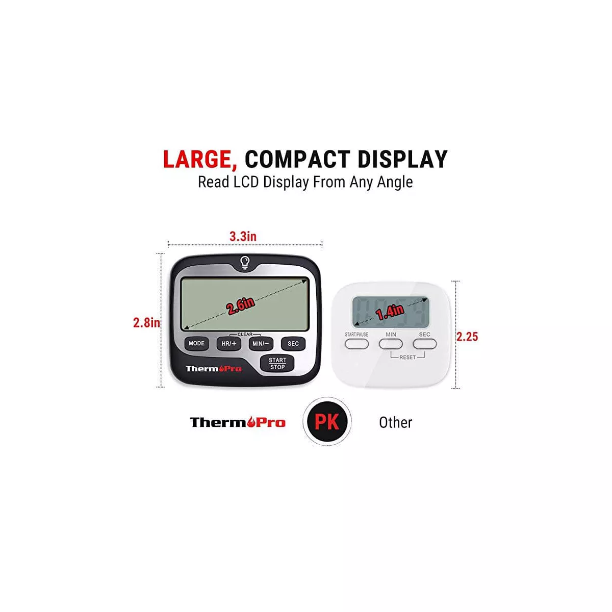 ThermoPro TM01 Digital Timer with Countdown Touchable Backlit