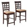 Coaster Home Furnishings Upholstered Hardwood Counter Height Stools Dining Room Chair Bar Stools, Cappuccino and Tan (Set of 2)