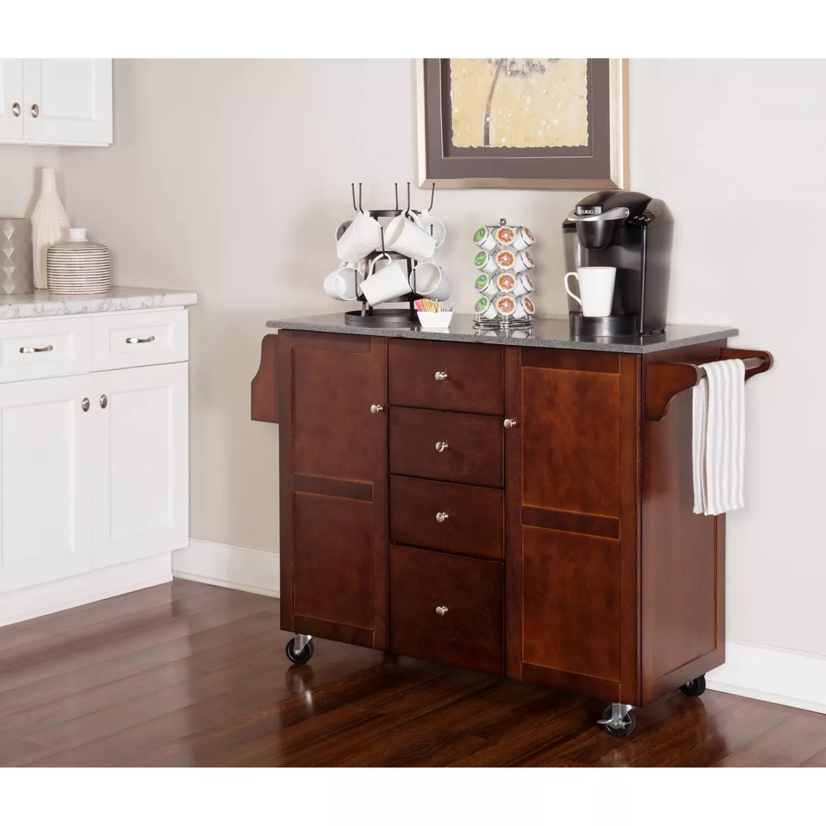 Alanis Kitchen Cart Espresso - Linon