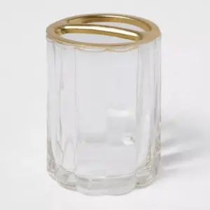 Fluted Glass Solid Toothbrush Holder Clear - Threshold™