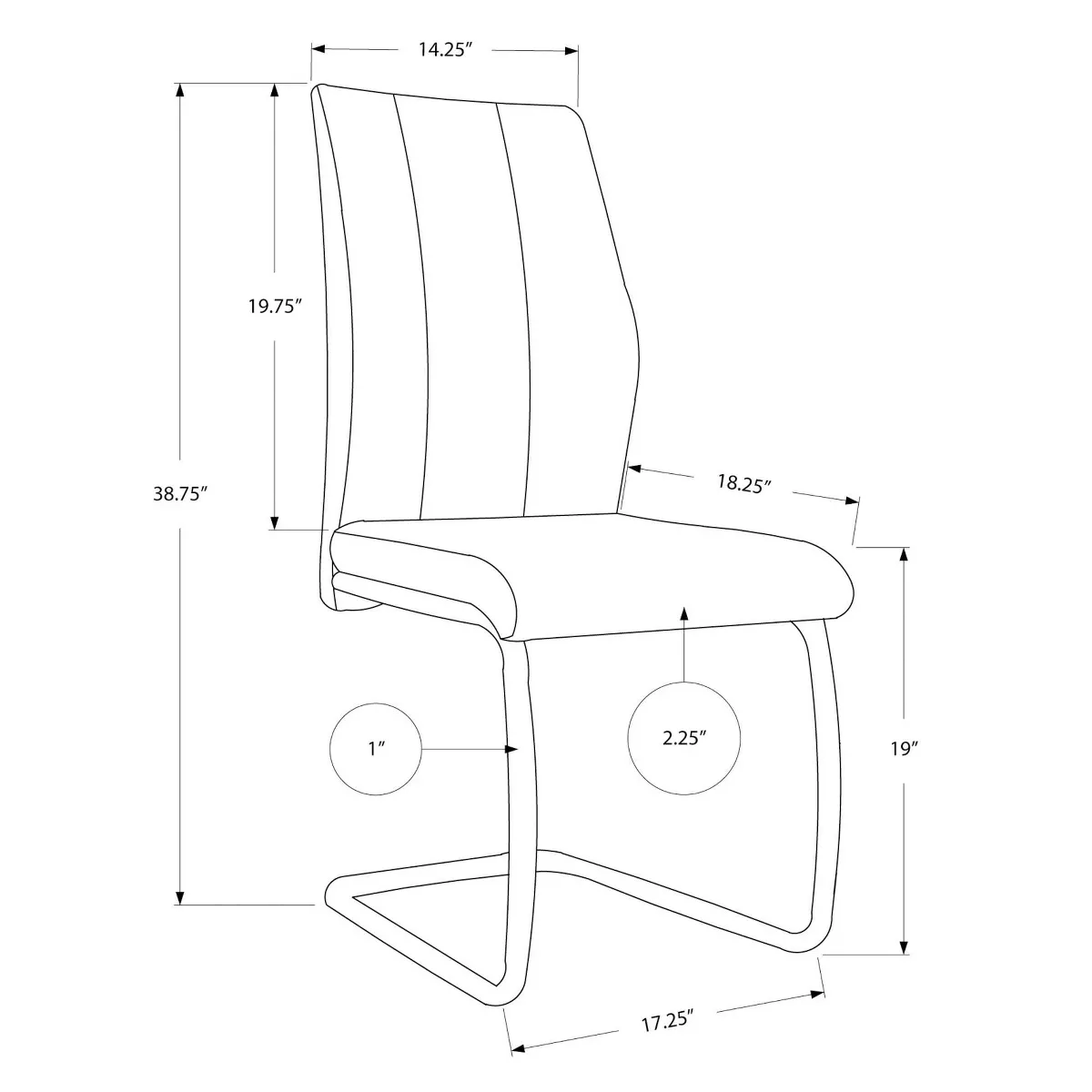 Dining Chair - Black Leather & Chrome - EveryRoom