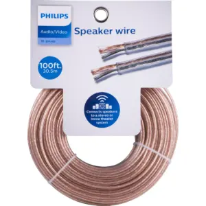 Philips 100' Speaker Wire - Clear