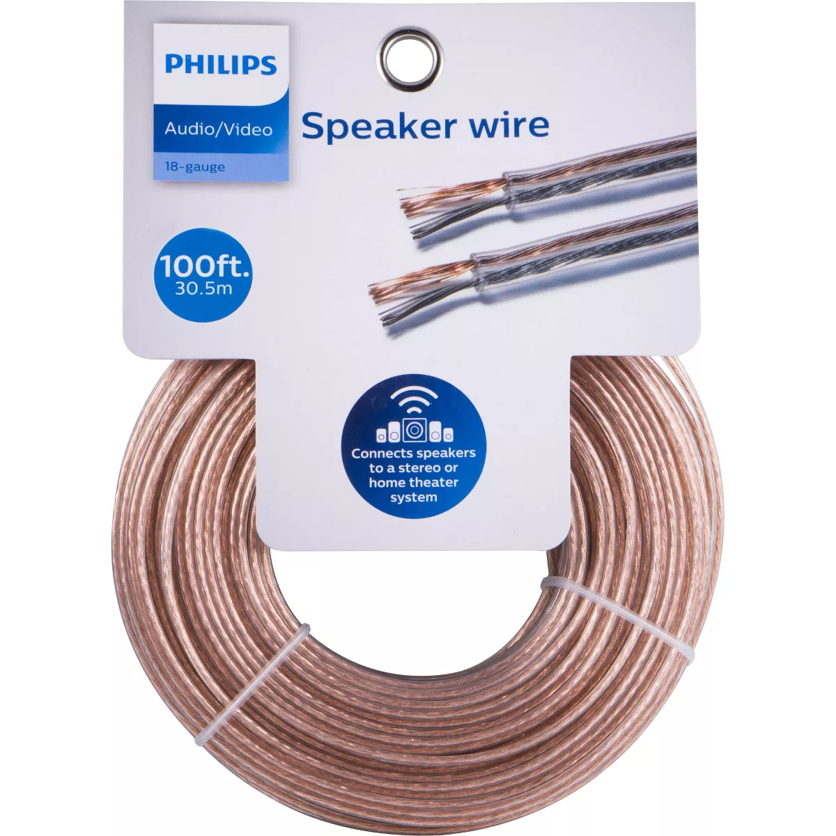 Philips 100' Speaker Wire - Clear