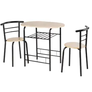 Costway 3 PCS Dining Set Table and 2 Chairs Home Kitchen Breakfast Bistro Pub Furniture