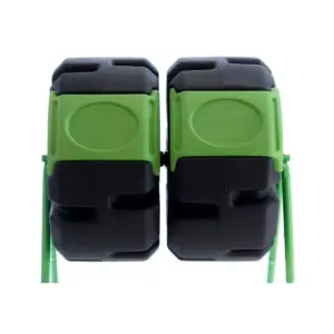 FCMP Outdoor HOTFROG 37 Gallon Plastic Dual Body Rotating Tumbling Composter Bin