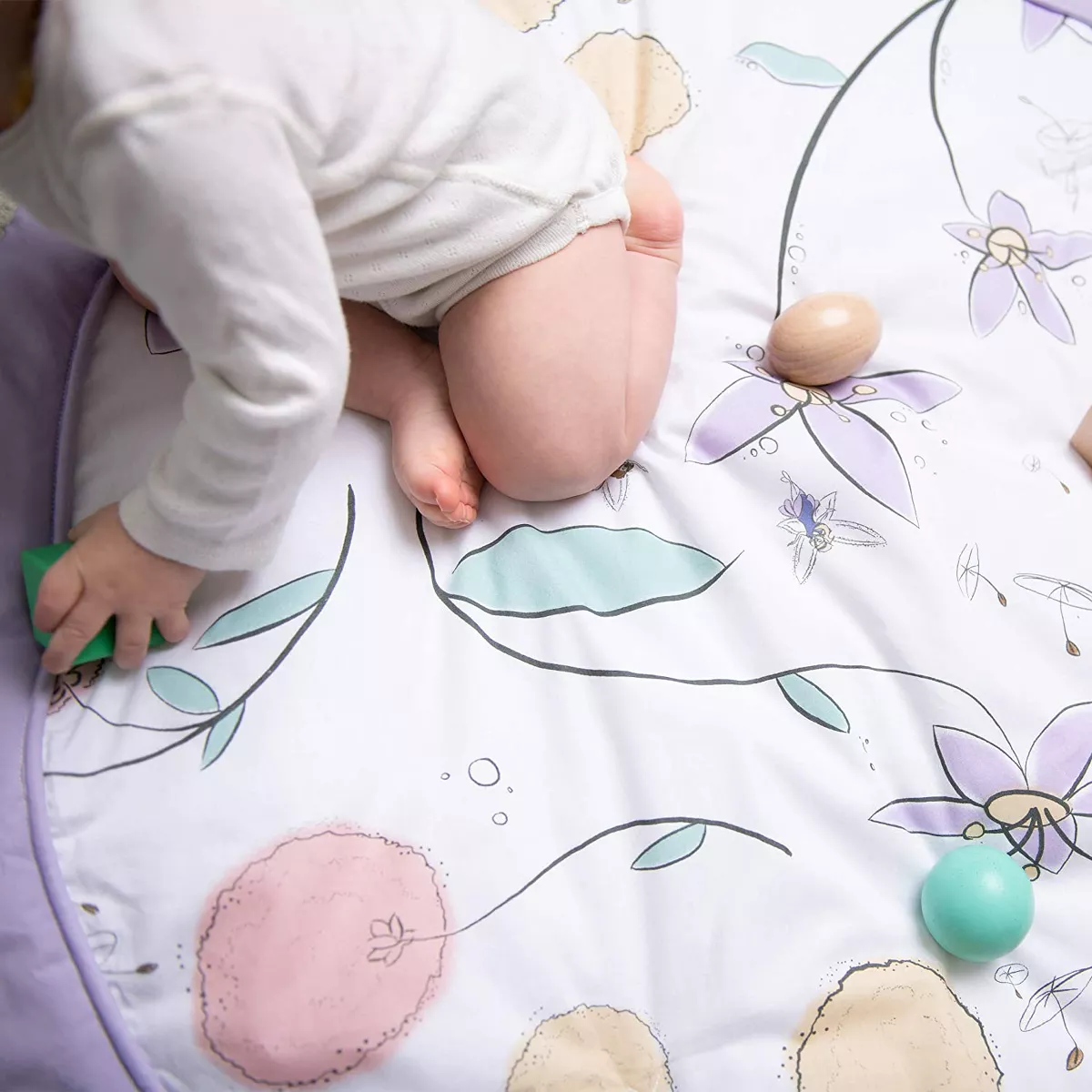 JumpOff Jo - Round Baby Floor Mat for Tummy Time, Play, and More, 36