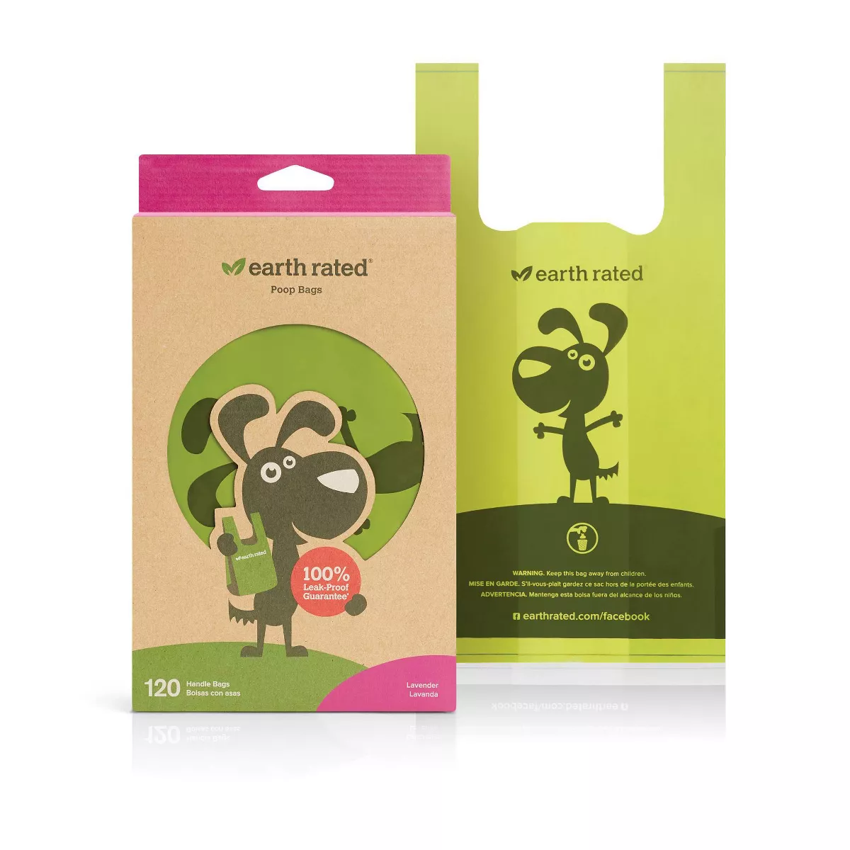 Earth Rated Dog Waste Disposal Handle Bags - Lavender - 120ct