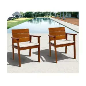 Nelson 5pc Patio Eucalyptus Wood Dining Set - International Home Miami