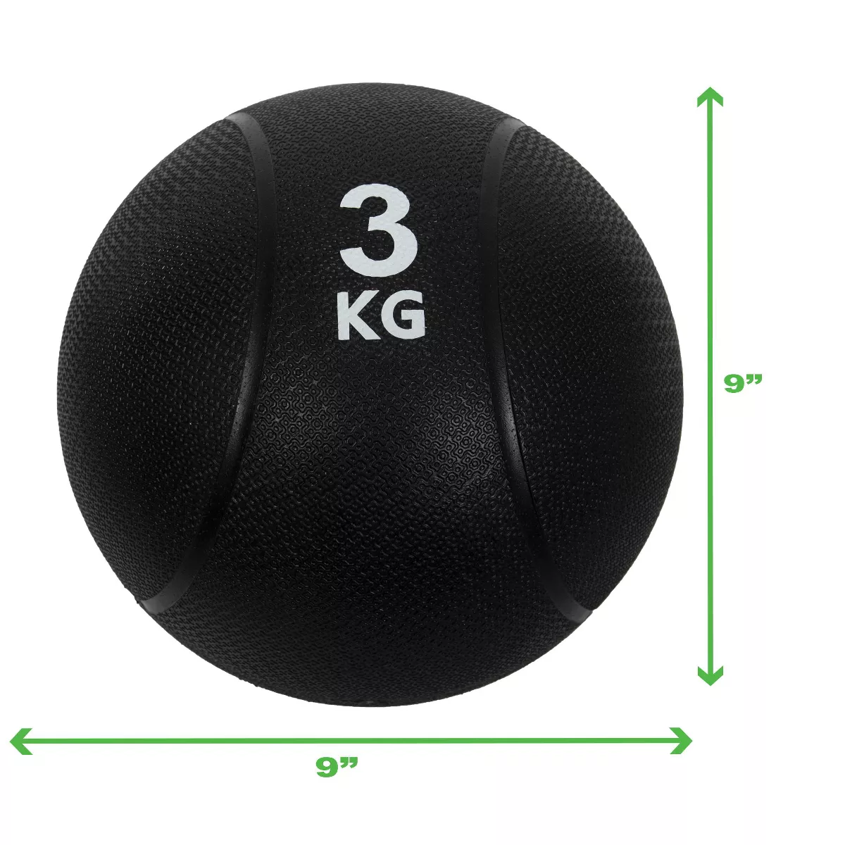 Mind Reader Medicine Ball, Black, 3 kg/6.6 lb.