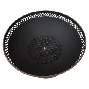 Sunnydaze Outdoor Camping or Backyard Steel Chalice Fire Pit with Spark Screen and Log Poker - 25