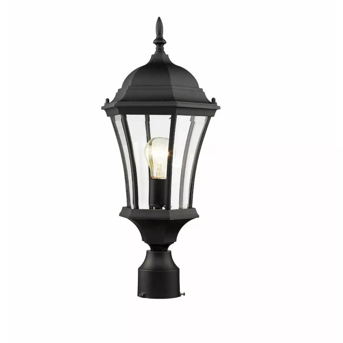 1 Light Outdoor Incandescent Post Sconce Black - Aurora Lighting