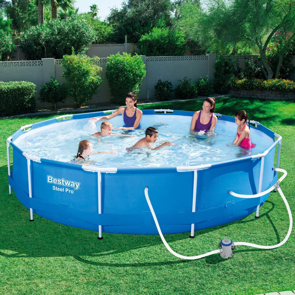 Bestway Steel Pro 12ft x 30in Frame Above Ground Pool Set with Pump and Cover
