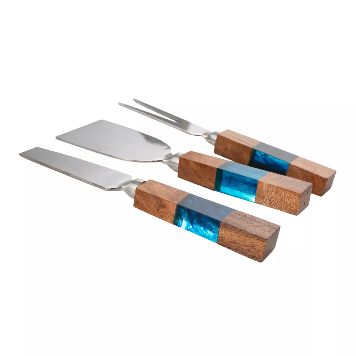 3pk Stainless Steel Cheese Knife Set with Resin Handle Blue - Thirstystone