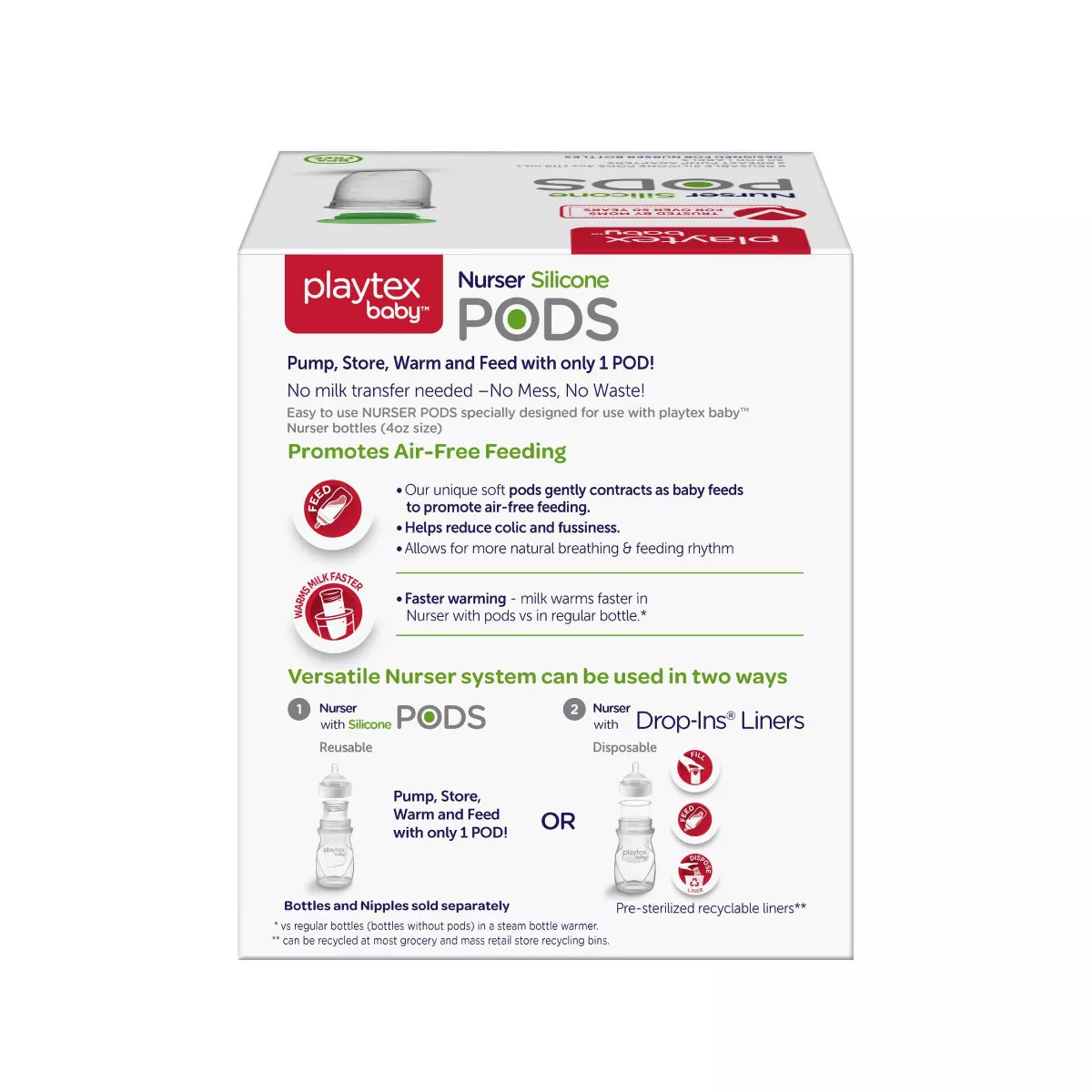 Playtex Nurser Silicone Bottle Liner - 4oz 6ct