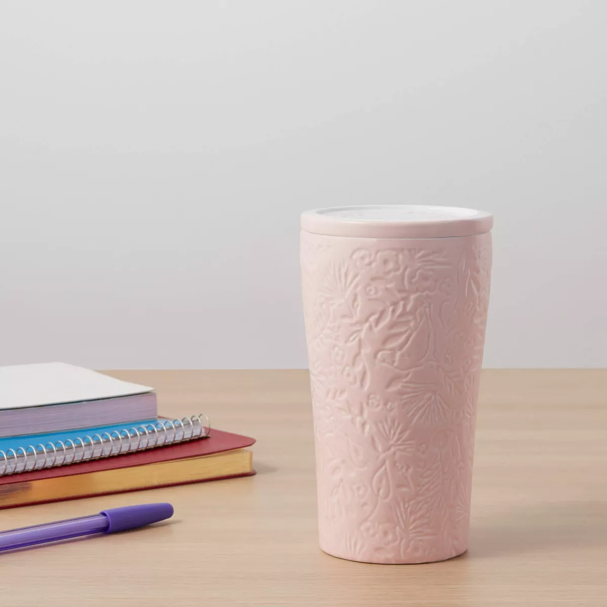 10oz Stoneware Embossed Orange Tumbler - Opalhouse™
