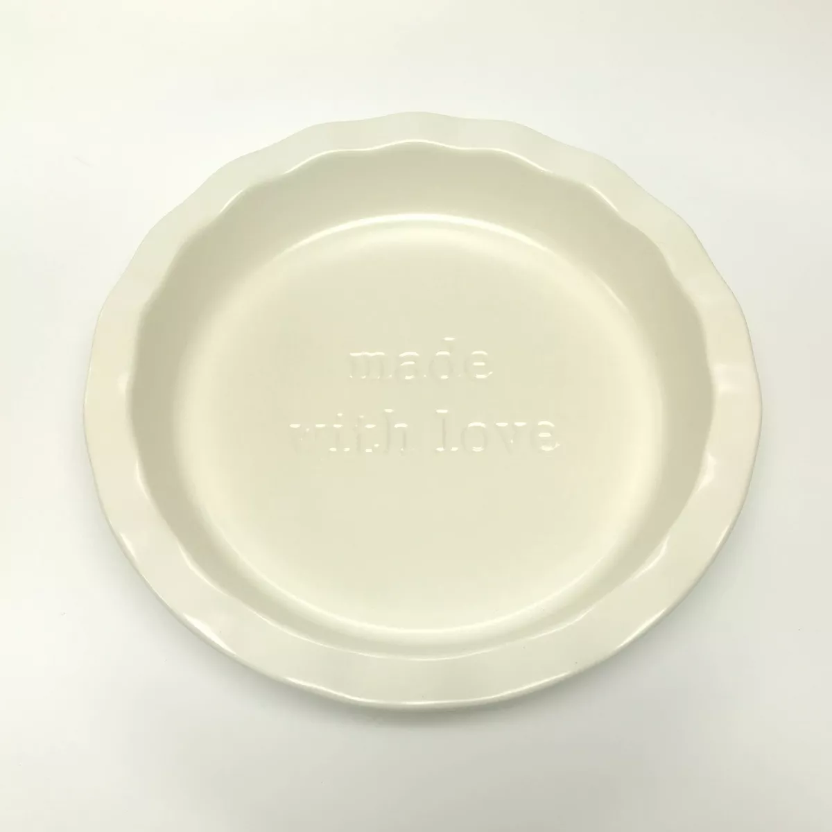 10" Stoneware Made With Love Pie Dish White - Threshold™