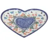 Blue Rose Polish Pottery Joy of Spring Large Heart Plate