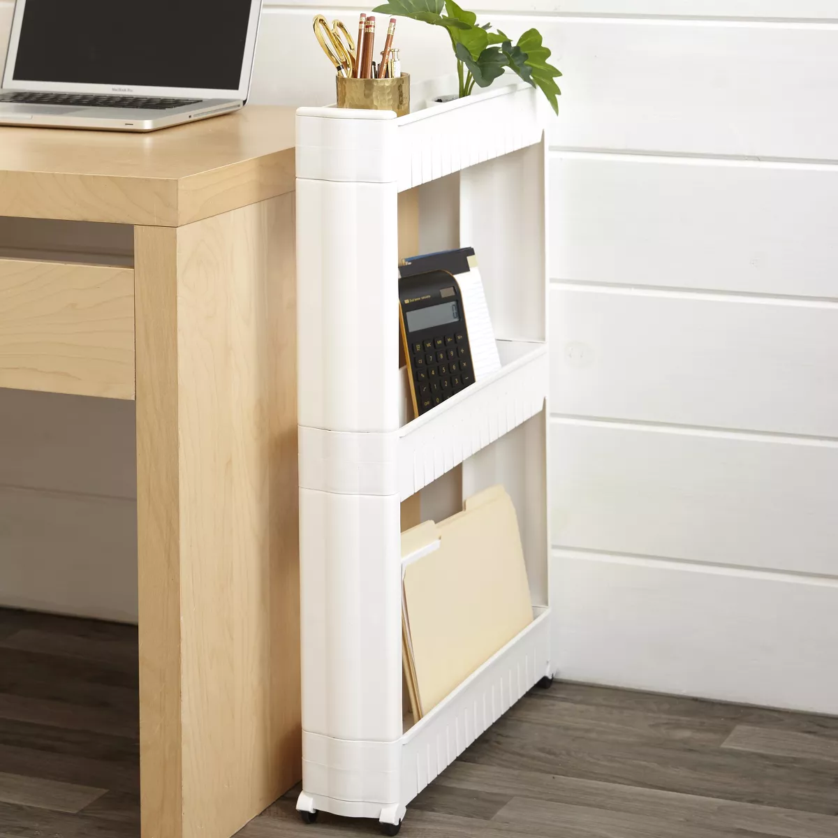 Lakeside 3-Tier Rolling Slim Cart for Tight Indoor Spaces - Compact Kitchen Storage