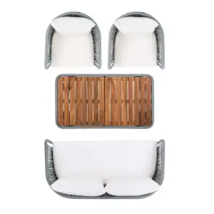 Ransin 4pc Living Set - Gray/Beige/Natural - Safavieh
