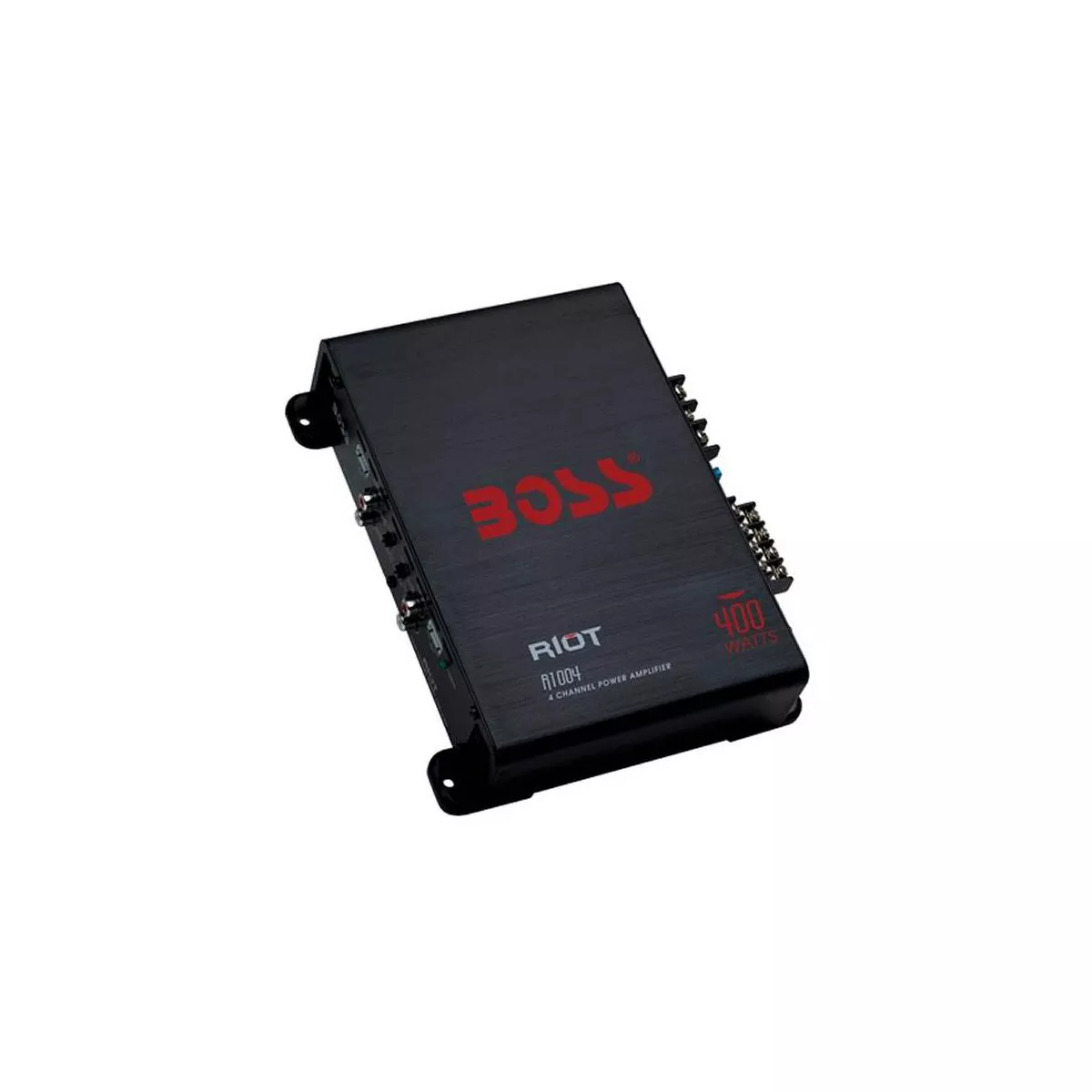 BOSS Audio Systems R1004 Riot 400W 4-Channel Class A/B 2 Ohm Stable Full Range Car Audio High Power Amplifier with 8 Gauge Amp Installation Wiring Kit