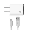 Just Wireless 2.4A/12W 1-Port USB-A Home Charger with 10ft TPU Lightning to USB-A Cable - White