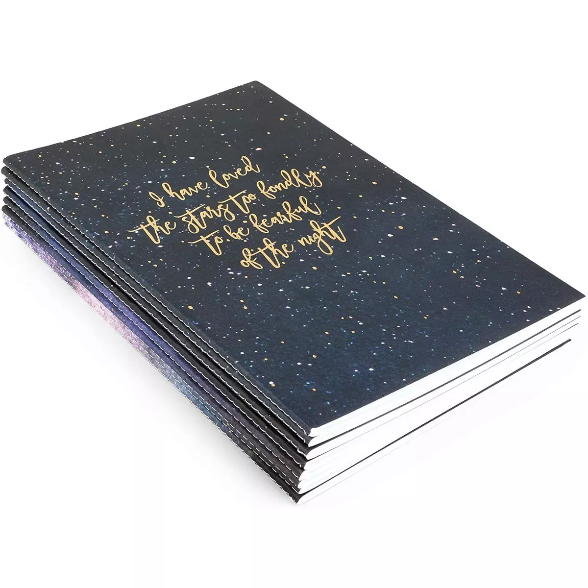 Paper Junkie 8-Pack Constellation Inspirational Lined Kraft Notebook Journals, 5.75 x 8.25 In, 30 Sheets