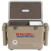 Engel 30-Quart 48 Can Portable Leak-Proof Compact Lightweight Insulated Airtight Hard Drybox Cooler with 4 Rod Holders for Fishing, and Camping, Tan