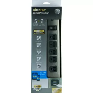 General Electric 5 Outlet Designer Brushed Nickel Surge Protector