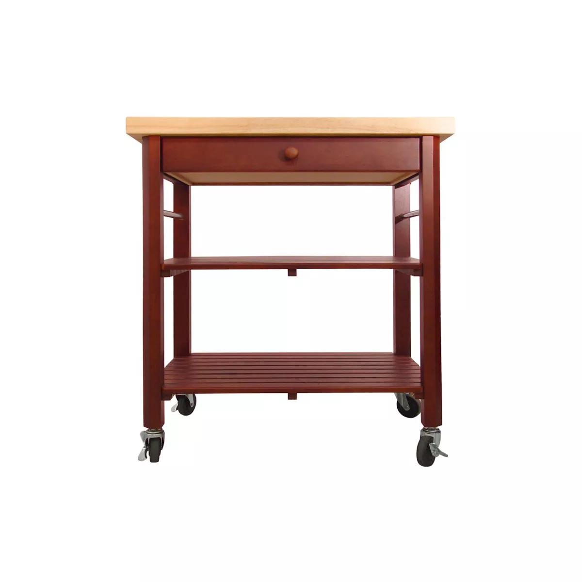 Wood Roll About Kitchen Cart in Cherry Stain Brown - Catskill Craftsmen