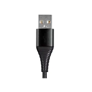 Monoprice USB 2.0 Micro B to Type A Charge & Sync Cable - 6 Feet - Black | Nylon-Braid, Durable, Kevlar-Reinforced - AtlasFlex Series