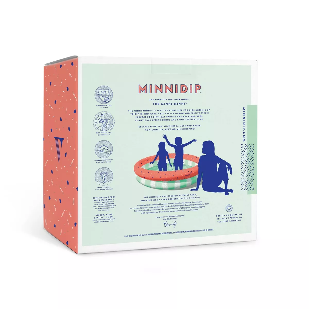 Minnidip Watermelon Minni-Minni Kiddie Pool - Coral Red