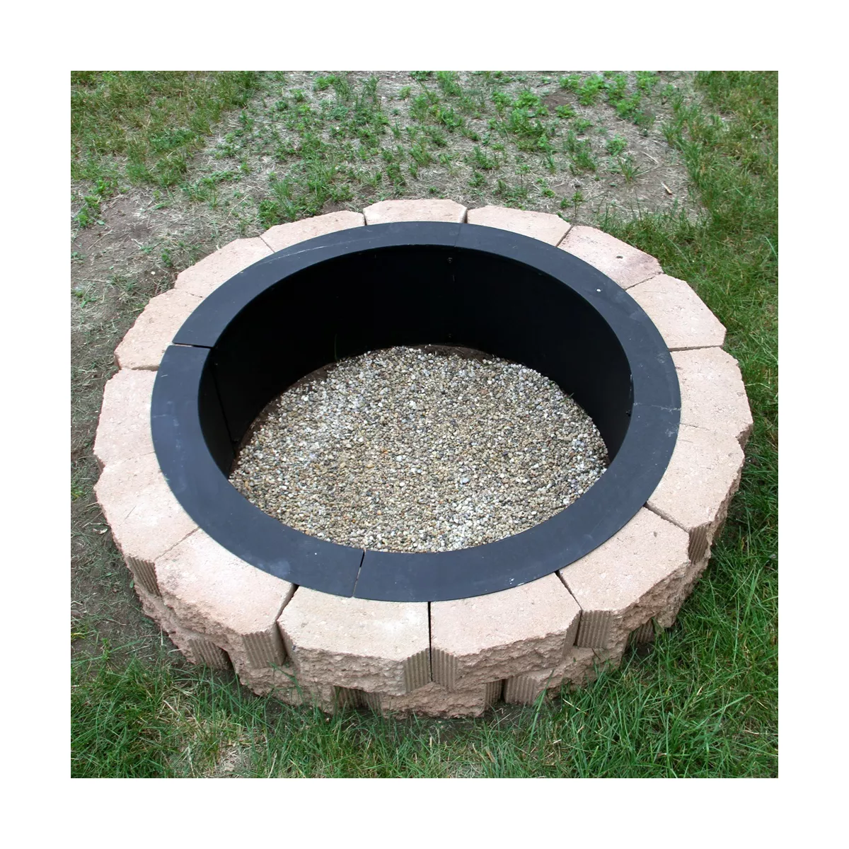 Sunnydaze Outdoor Heavy-Duty Steel Portable Above Ground or In-Ground Round Fire Pit Liner Ring - 27