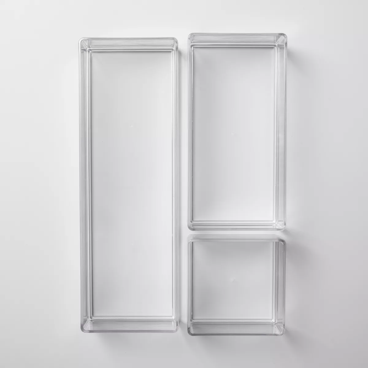 Bathroom Plastic 3 Tray Beauty Organizer Set Clear - Made By Design™