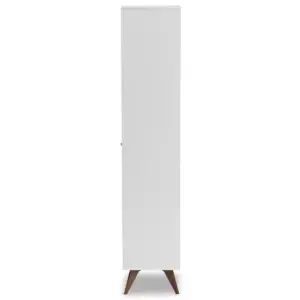 Serafino and Walnut Finished Wood Wine Cabinet White/Brown - BaxtonStudio