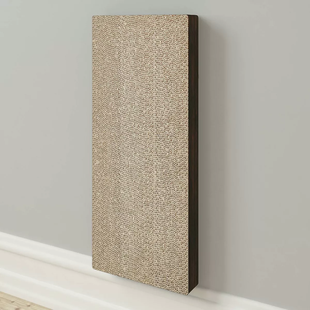 Way Basics Eco Wall Cat Scratcher Pad with Easy Closure - Espresso Wood Grain