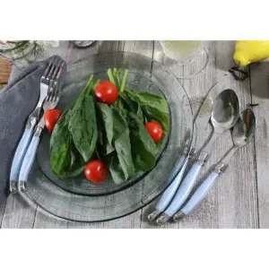 French Home Laguoile 20pc Stainless Steel Silverware Set Blue