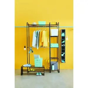 Freestanding Closet Black/Silver - Room Essentials™