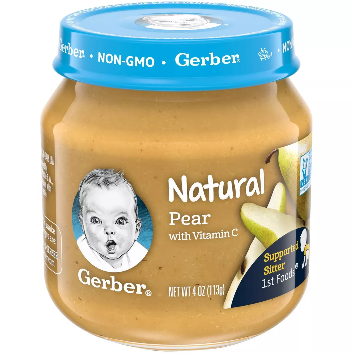 Gerber 1st Food Natural Glass Pear Baby Meals - 4oz