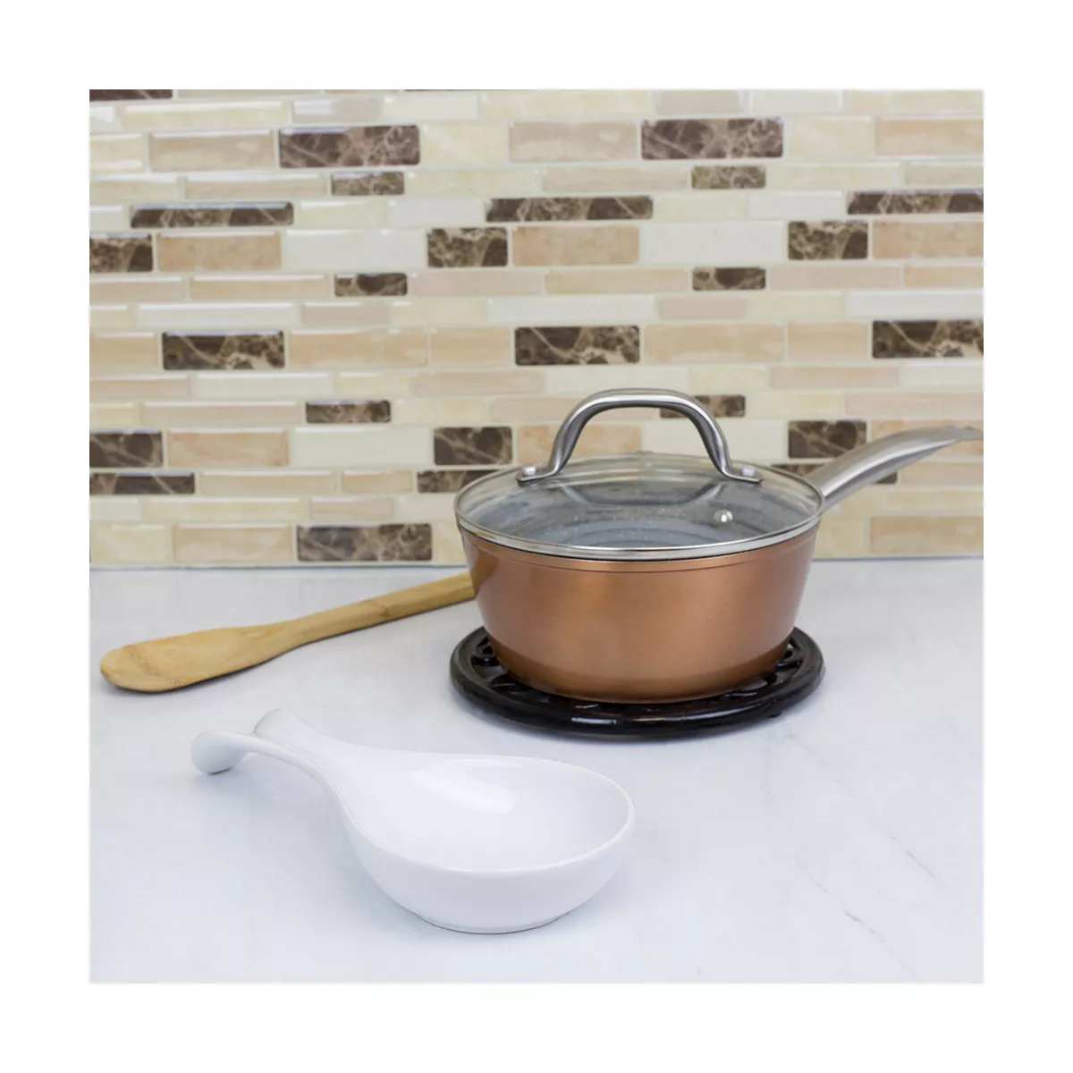 Home Basics Ceramic Spoon Rest
