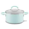 Rachael Ray Create Delicious 6qt Aluminum Nonstick Stock Pot with Lid Light Blue