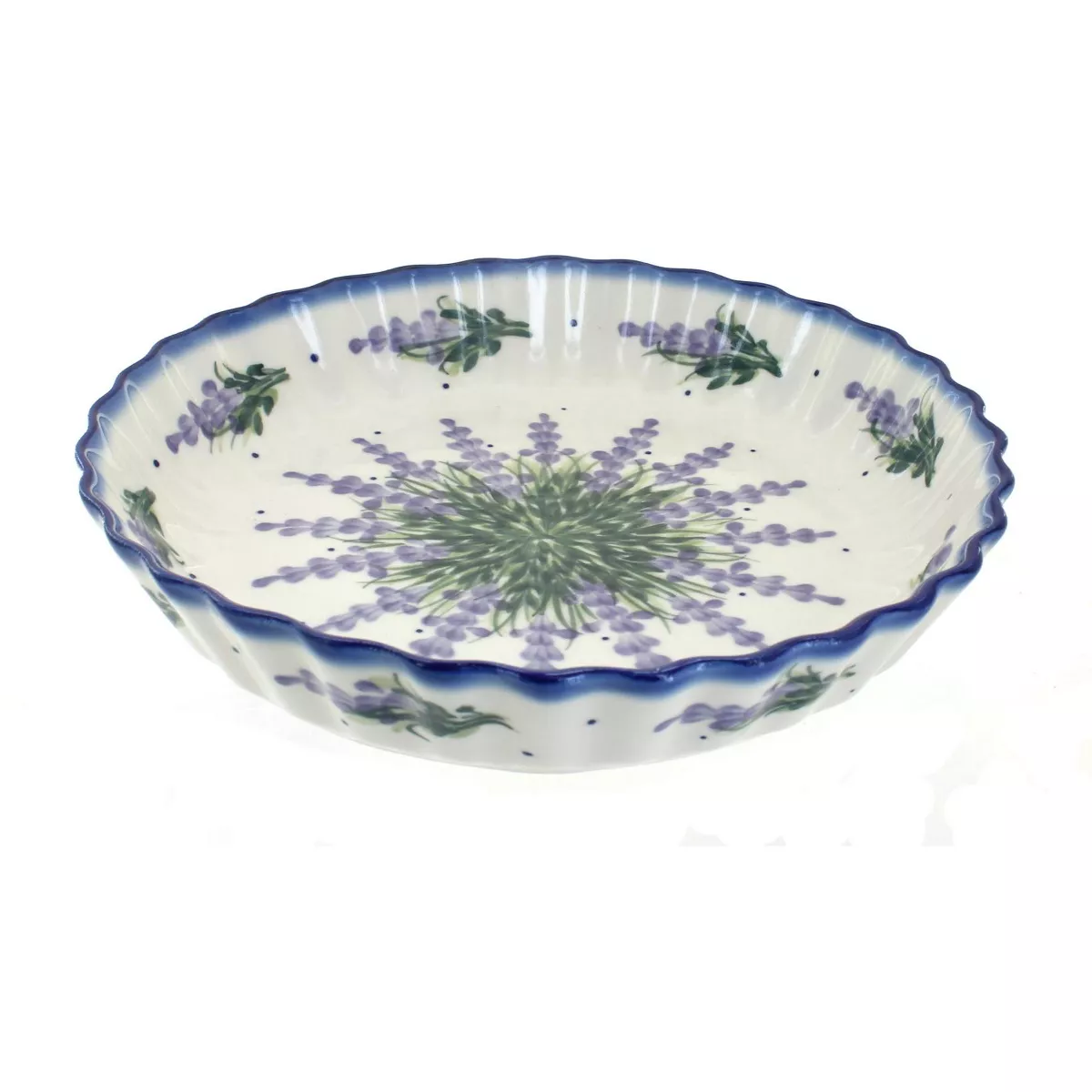 Blue Rose Polish Pottery Lavender Fields Pie Plate