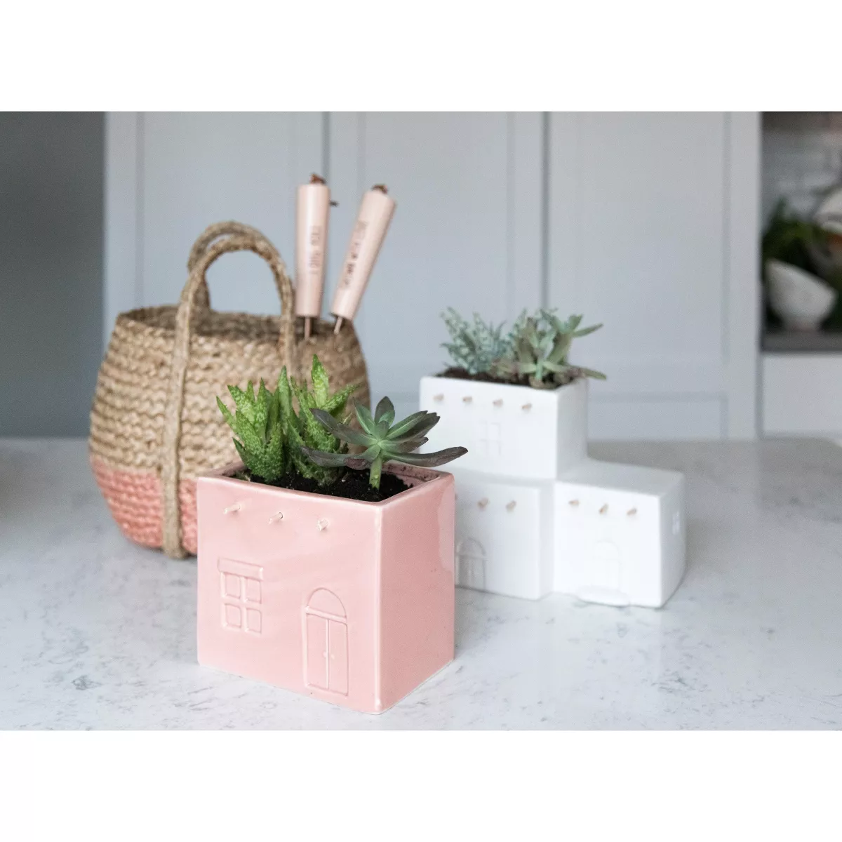Adobe Planter - Beige - Shiraleah