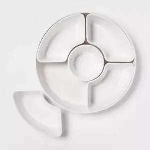 6pc Melamine 5-Section Serving Platter White - Threshold™