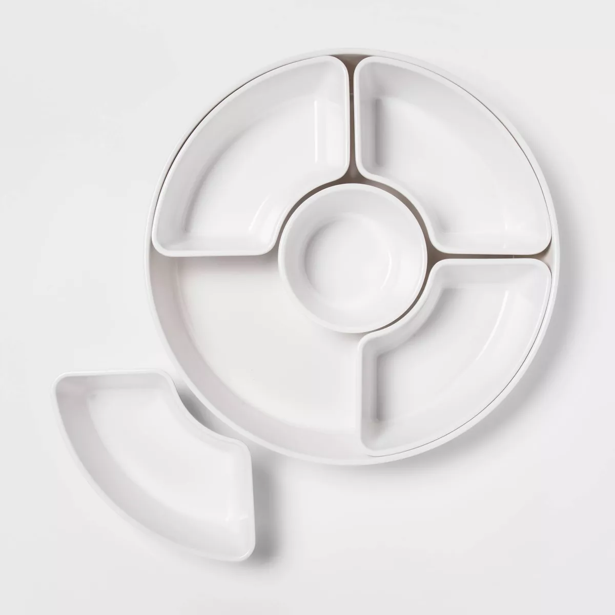6pc Melamine 5-Section Serving Platter White - Threshold™