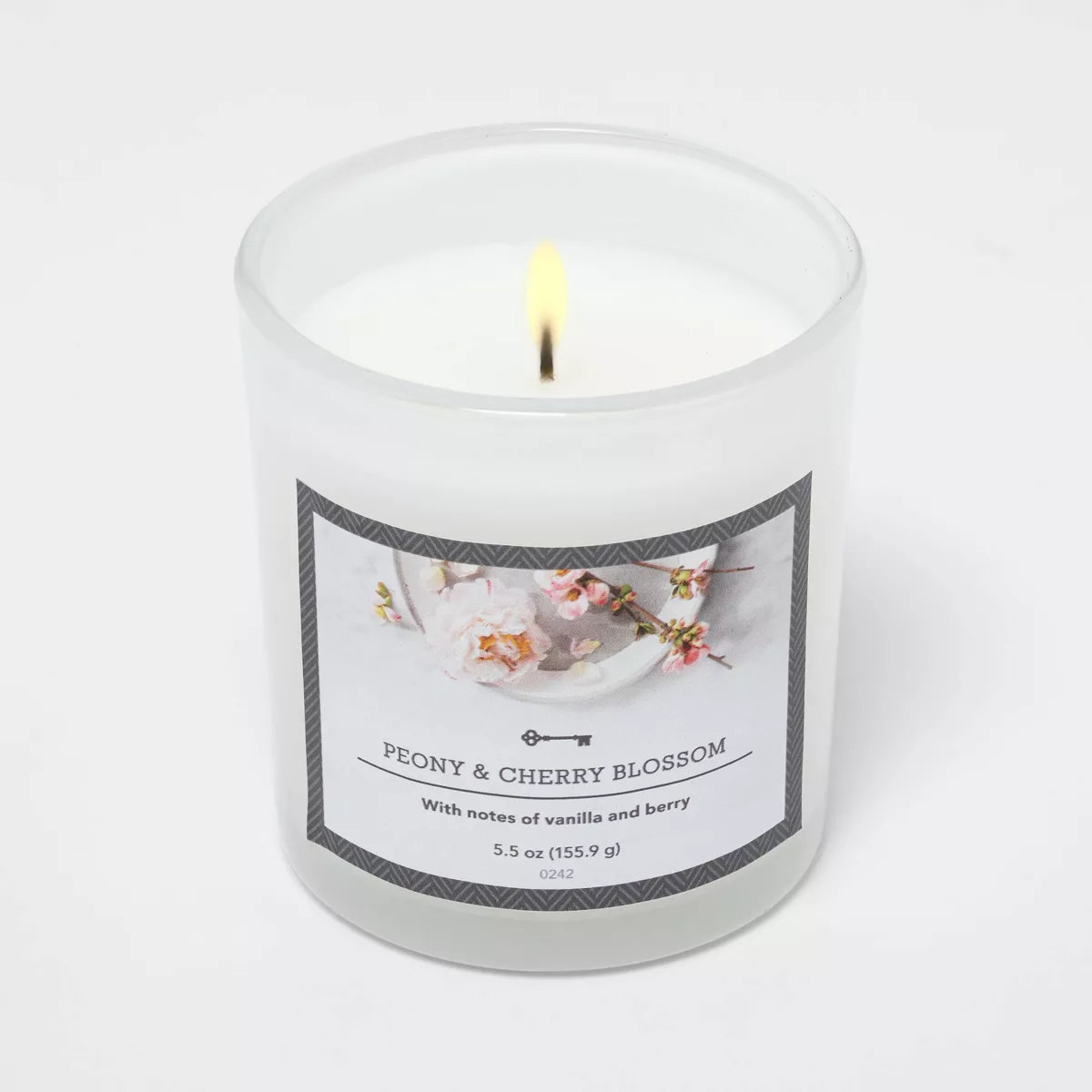 5.5oz Glass Jar Peony and Cherry Blossom Candle - Threshold™