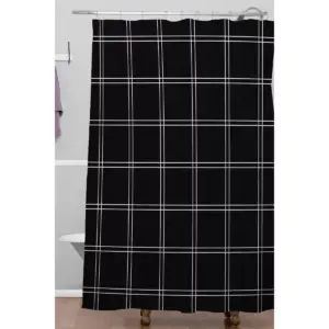 Kelly Haines Minimal Check Shower Curtain Black/White - Deny Designs