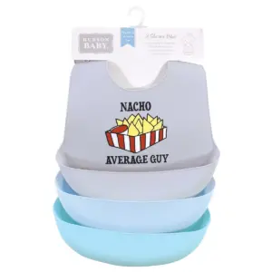 Hudson Baby Infant Boy Silicone Bibs 3pk, Fast Food, One Size